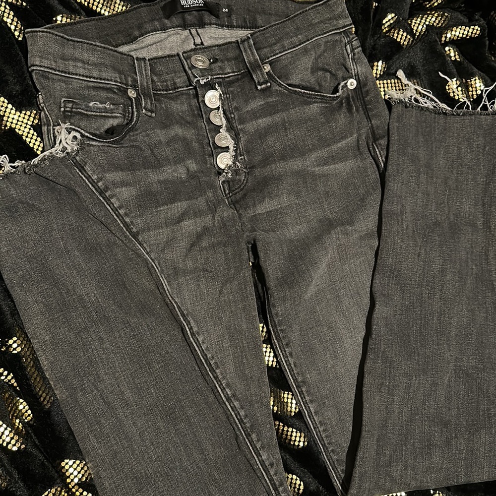 Hudson Los Angeles dark grey jeans. Size 24. Nico skinny.